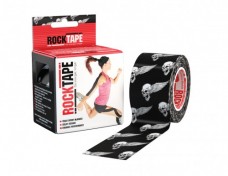 Кинезио тейп (хлопок) 5см х 5м Rocktape дизайнерский, черный с черепами